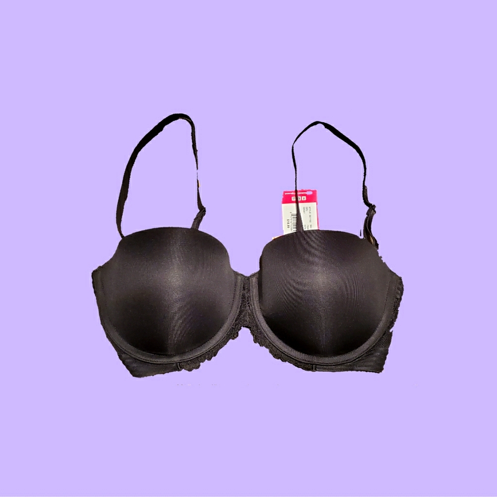 BLACK PUSH UP BRA 36C